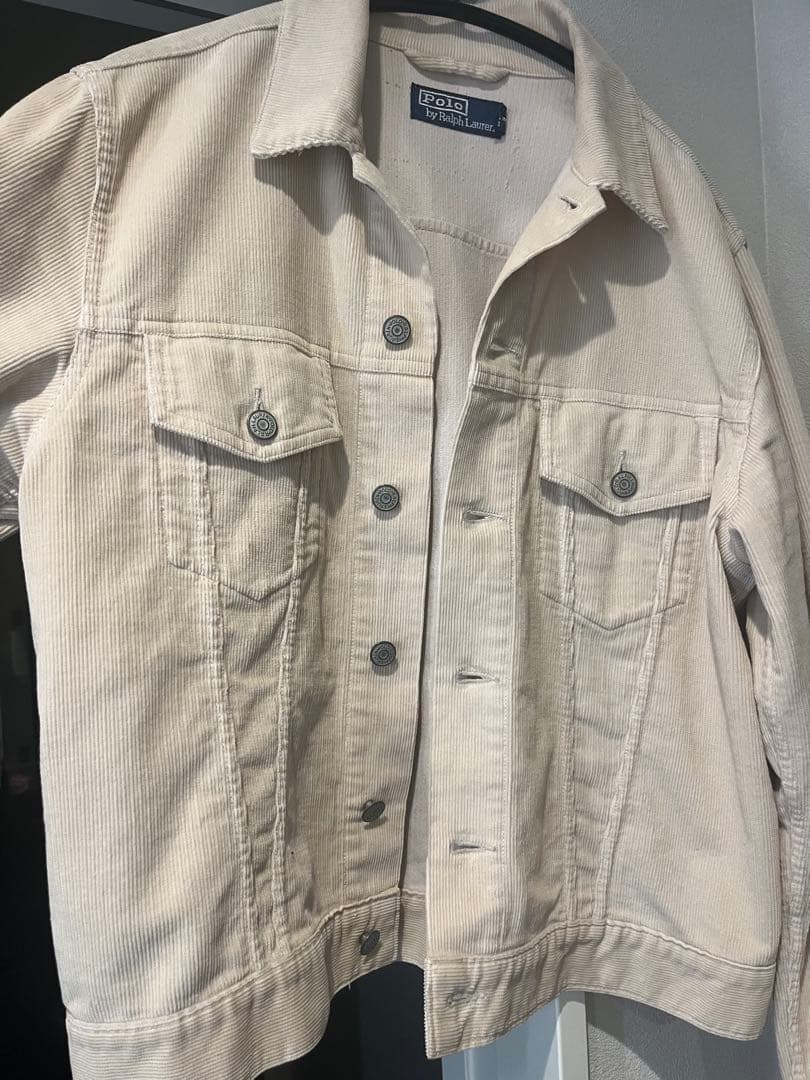希少ポロラルフローレン コーデュロイ トラッカージャケット クリーム アイボリー