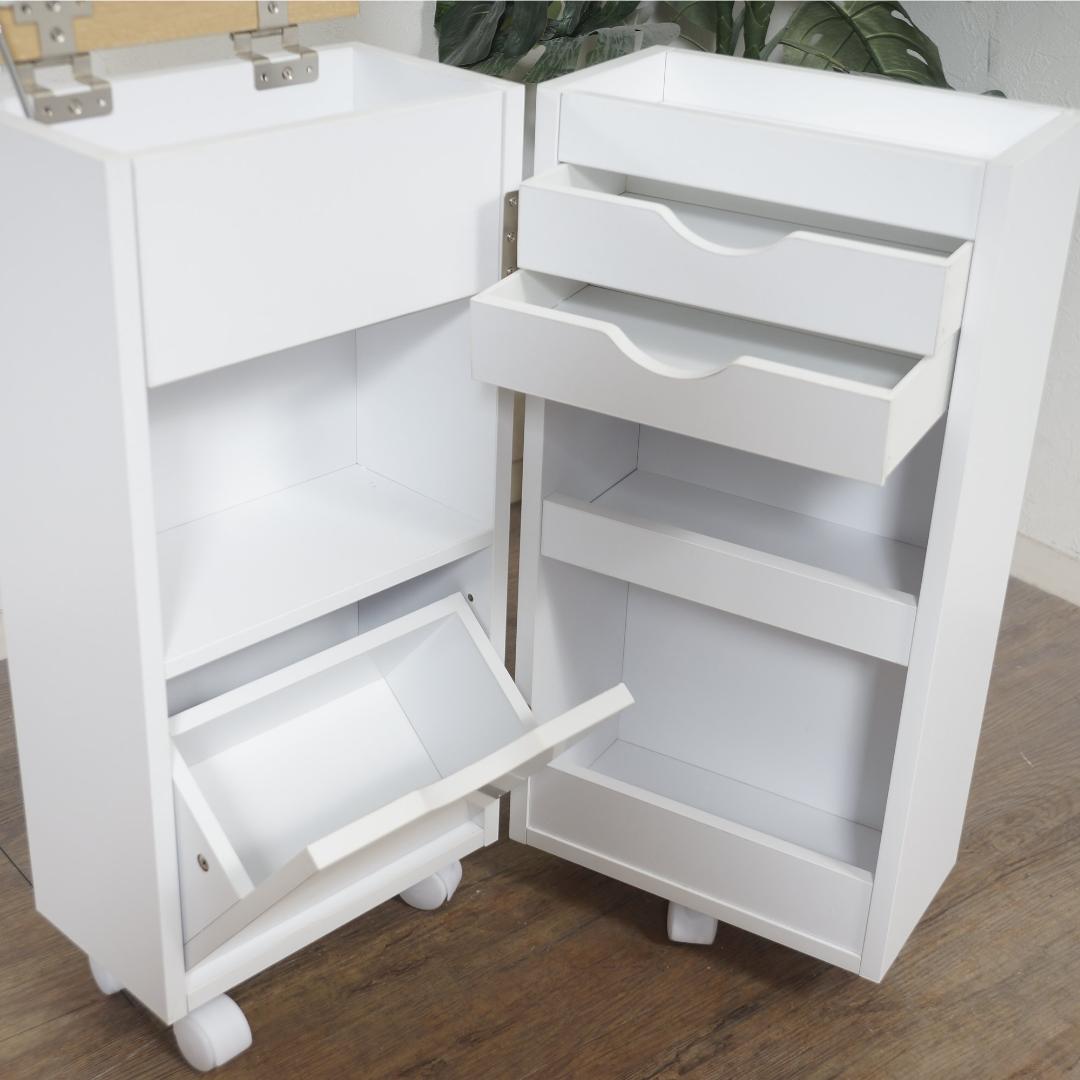 フォロー割【新品】コスメワゴン　大容量収納　ドレッサー　シンプル　北欧風