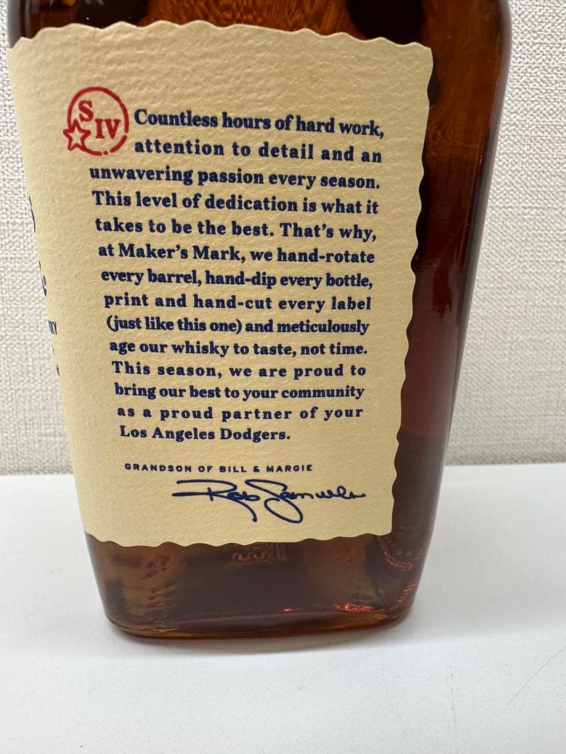 Maker's Mark ドジャース優勝限定750mlウイスキー　日本未発売！！