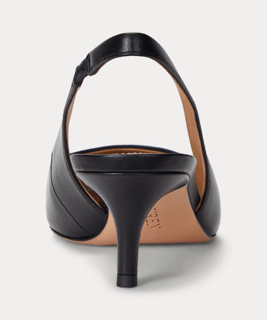 ラルフローレンパンプス美品Lolah バーニッシュド レザー バックストラップ