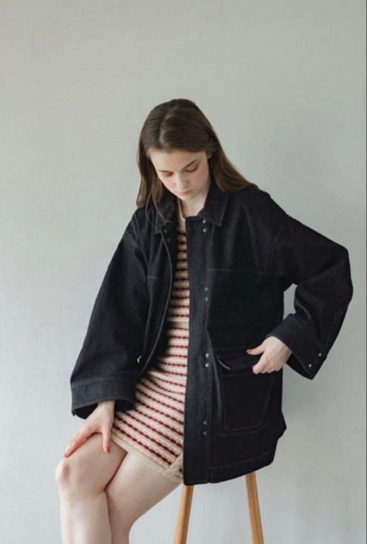 pinue オーバーサイズデニムジャケット　ブラック