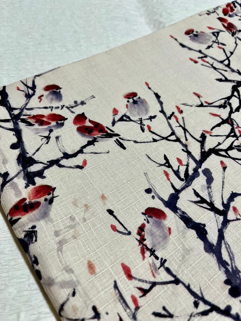 キモノモダン ーレトロMODERN京袋帯 - すずめ（綿100%）　未使用