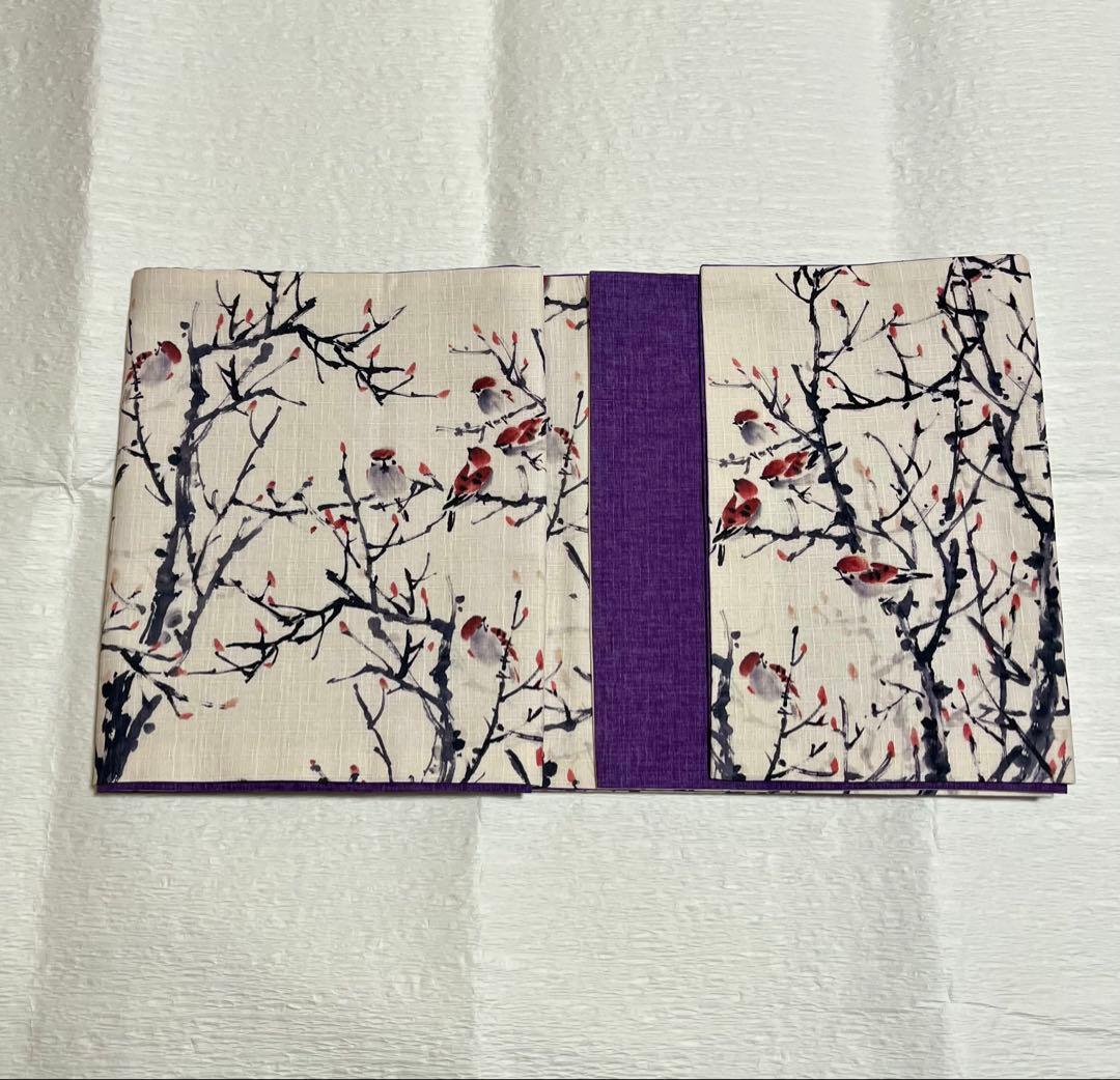 キモノモダン ーレトロMODERN京袋帯 - すずめ（綿100%）　未使用