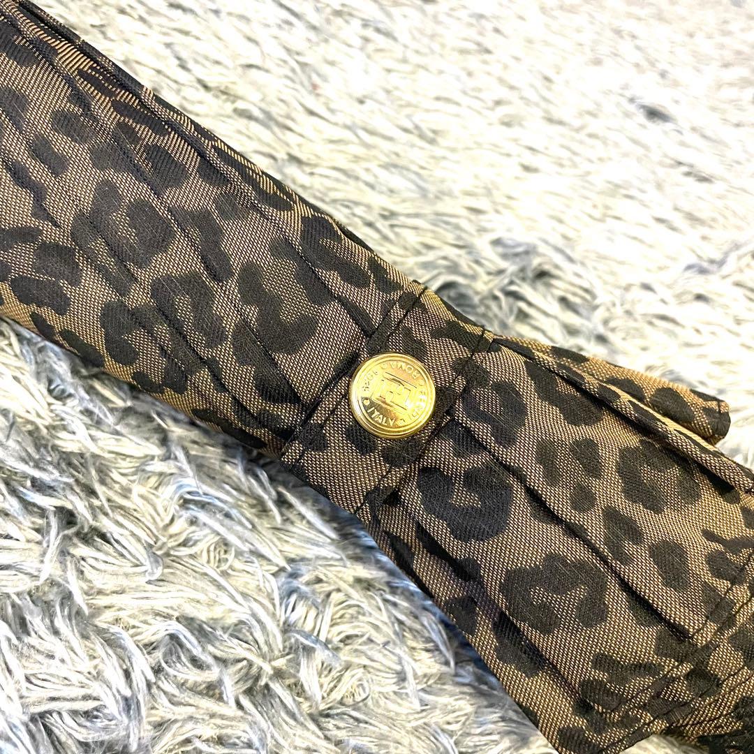 【美品】FENDI フェンディ ブランド 傘 レオパード 豹柄 ブラウン系