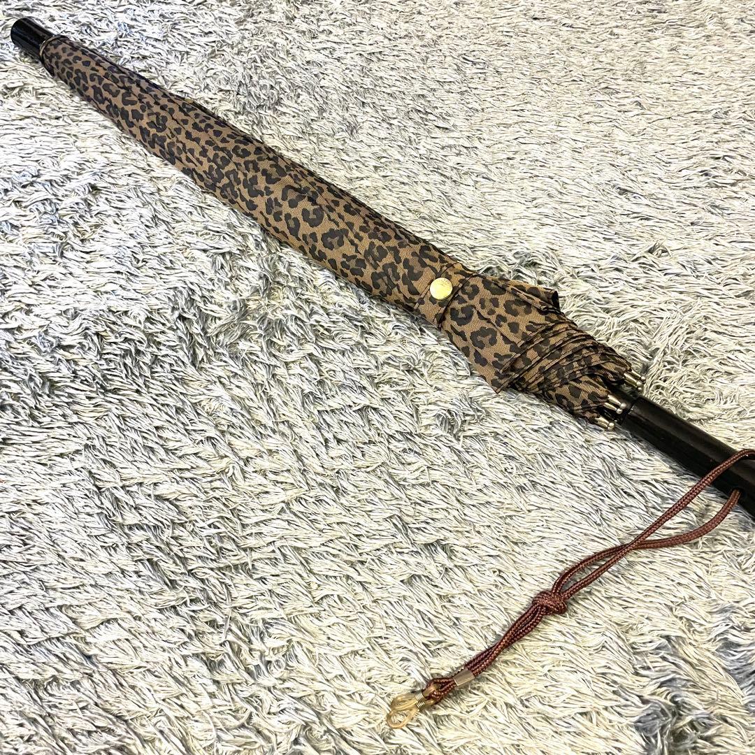 【美品】FENDI フェンディ ブランド 傘 レオパード 豹柄 ブラウン系