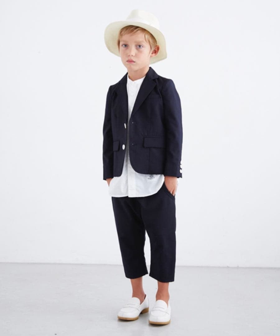 フォーマルスーツセット ネイビー ブラック 120cm~ シャツセット