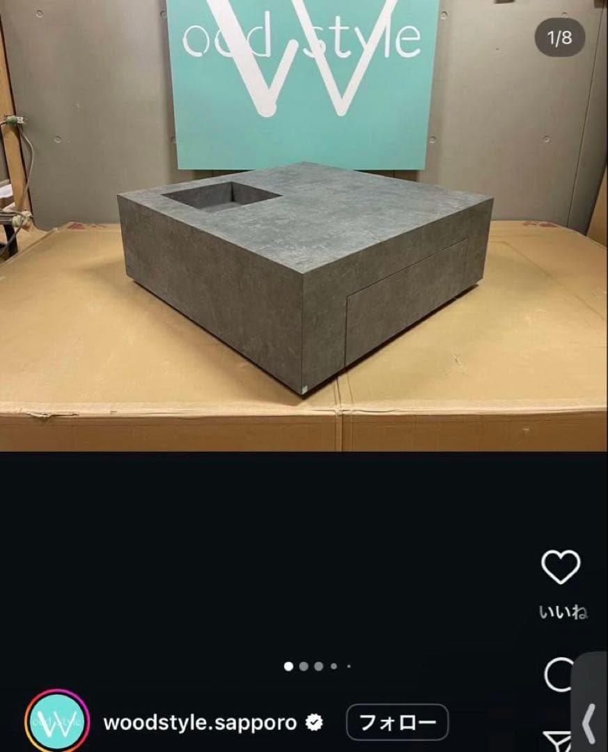 ローテーブル センターテーブル　大理石✖︎コンクリート調　シンプルデザイン