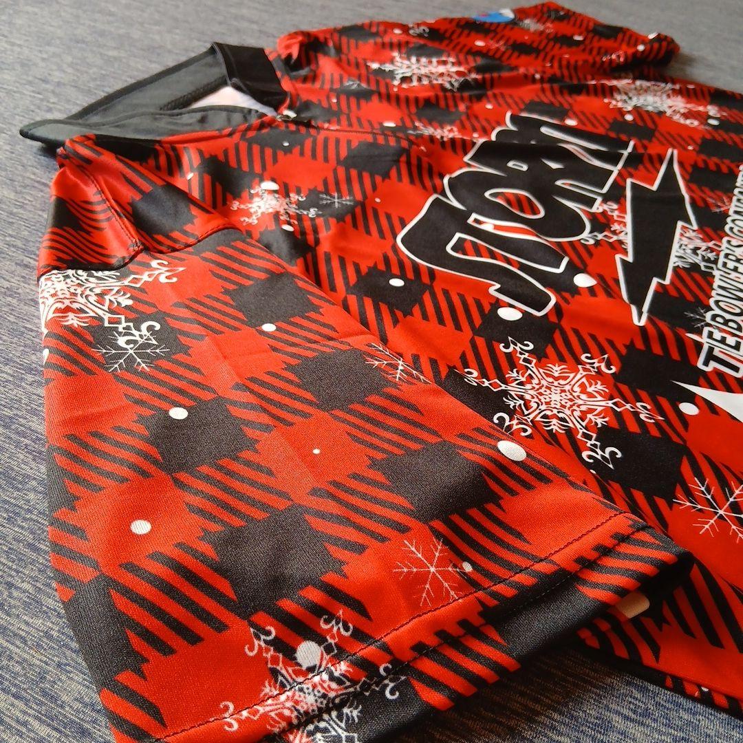 ✨新品✨ボウリングウェア　日本サイズL　ストーム　レッド　チェック　雪　トナカイ