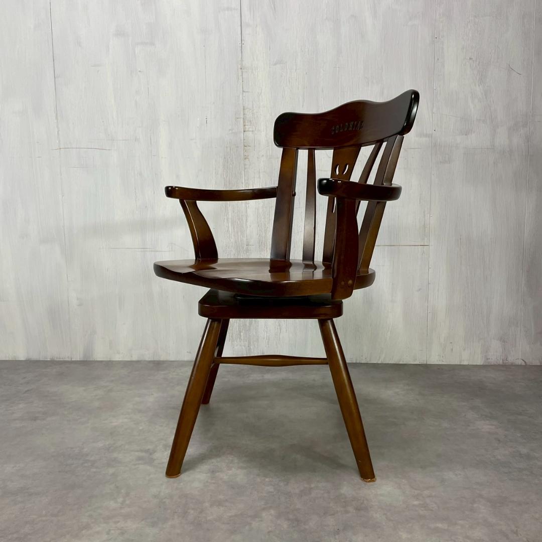 カリモク家具 回転式 アームチェア ダイニングチェア 無垢材 国産家具 B