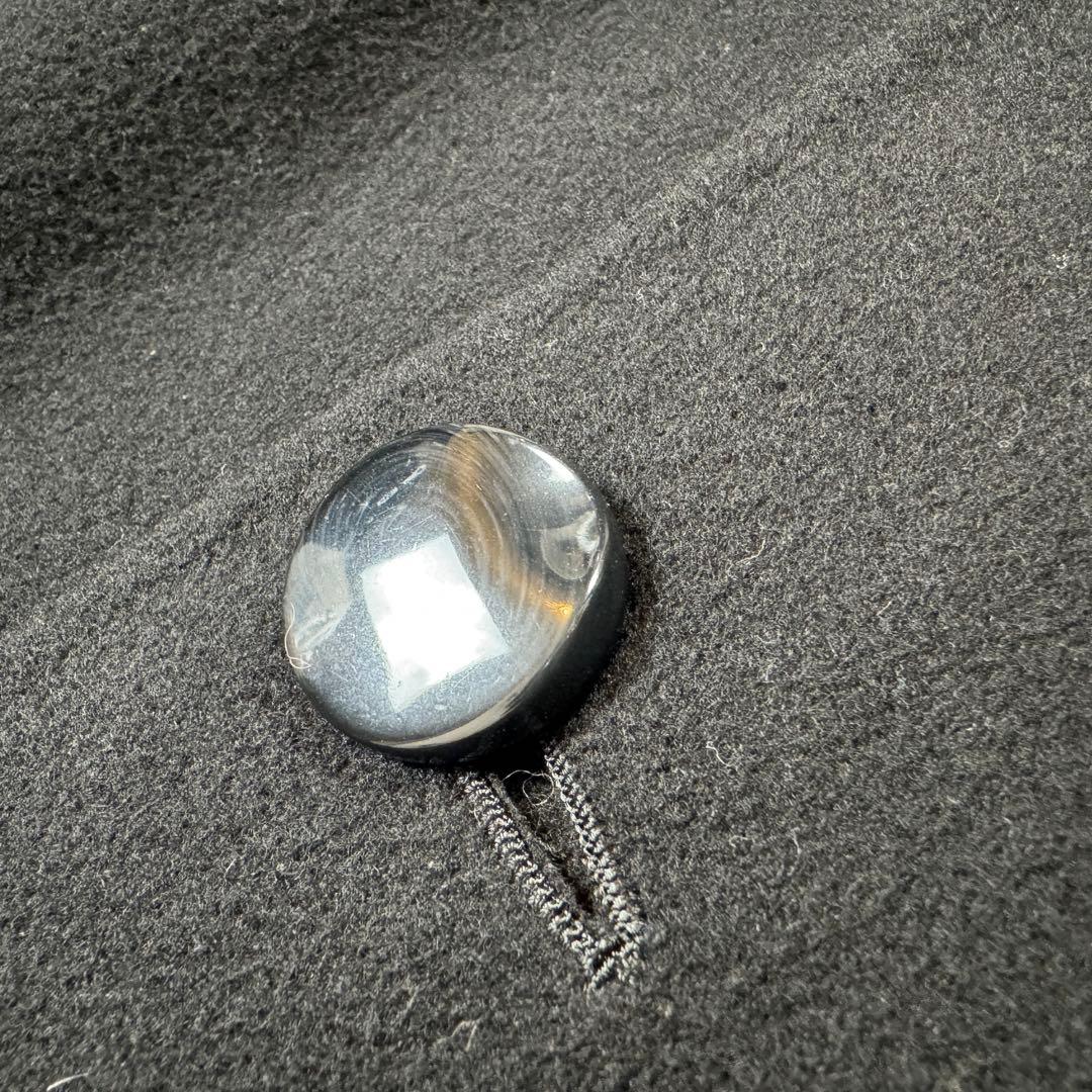 カシミヤ ロングコート 裏地デザイン柄 ウール 黒