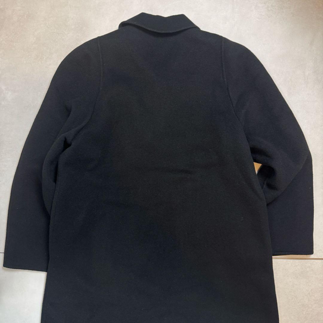 カシミヤ ロングコート 裏地デザイン柄 ウール 黒