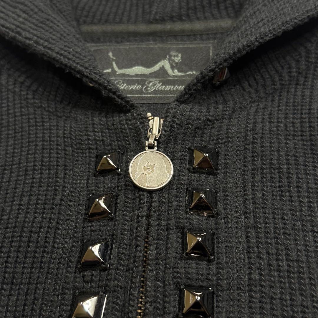 【希少】ヒステリックグラマー ニットパーカー スタッズ ヒスガール リブ Y2K