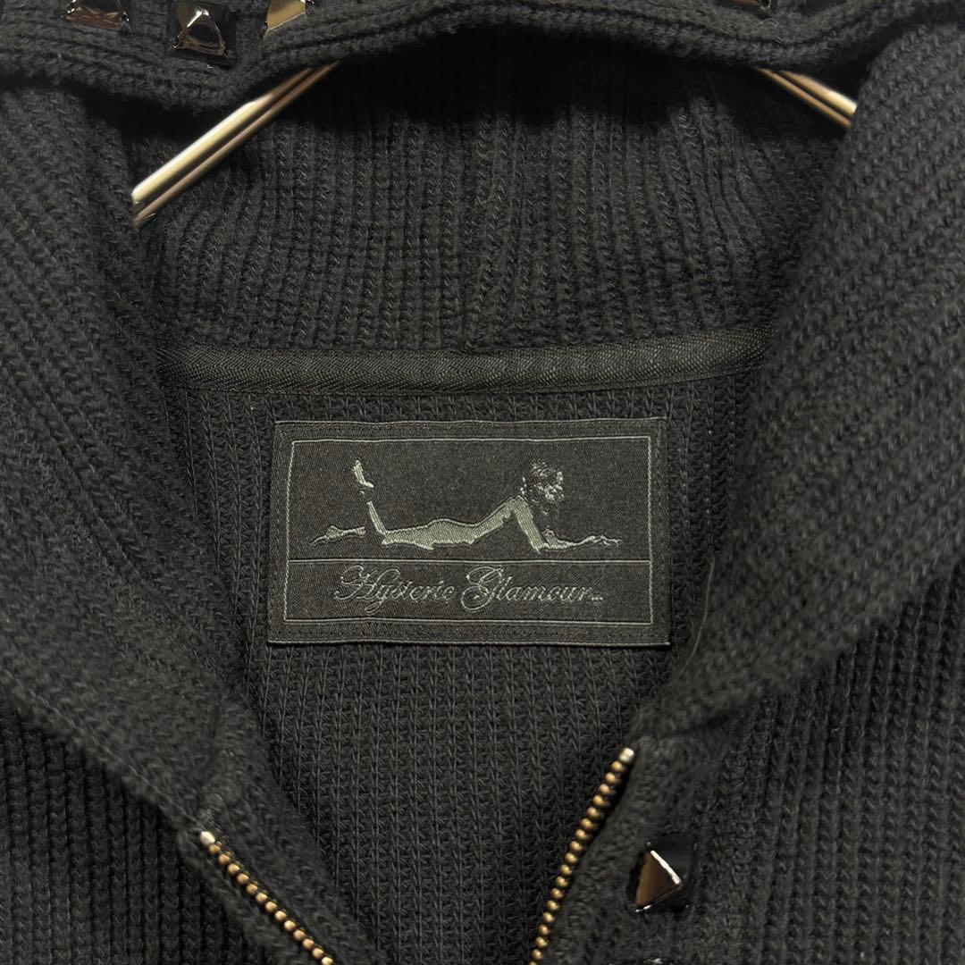 【希少】ヒステリックグラマー ニットパーカー スタッズ ヒスガール リブ Y2K