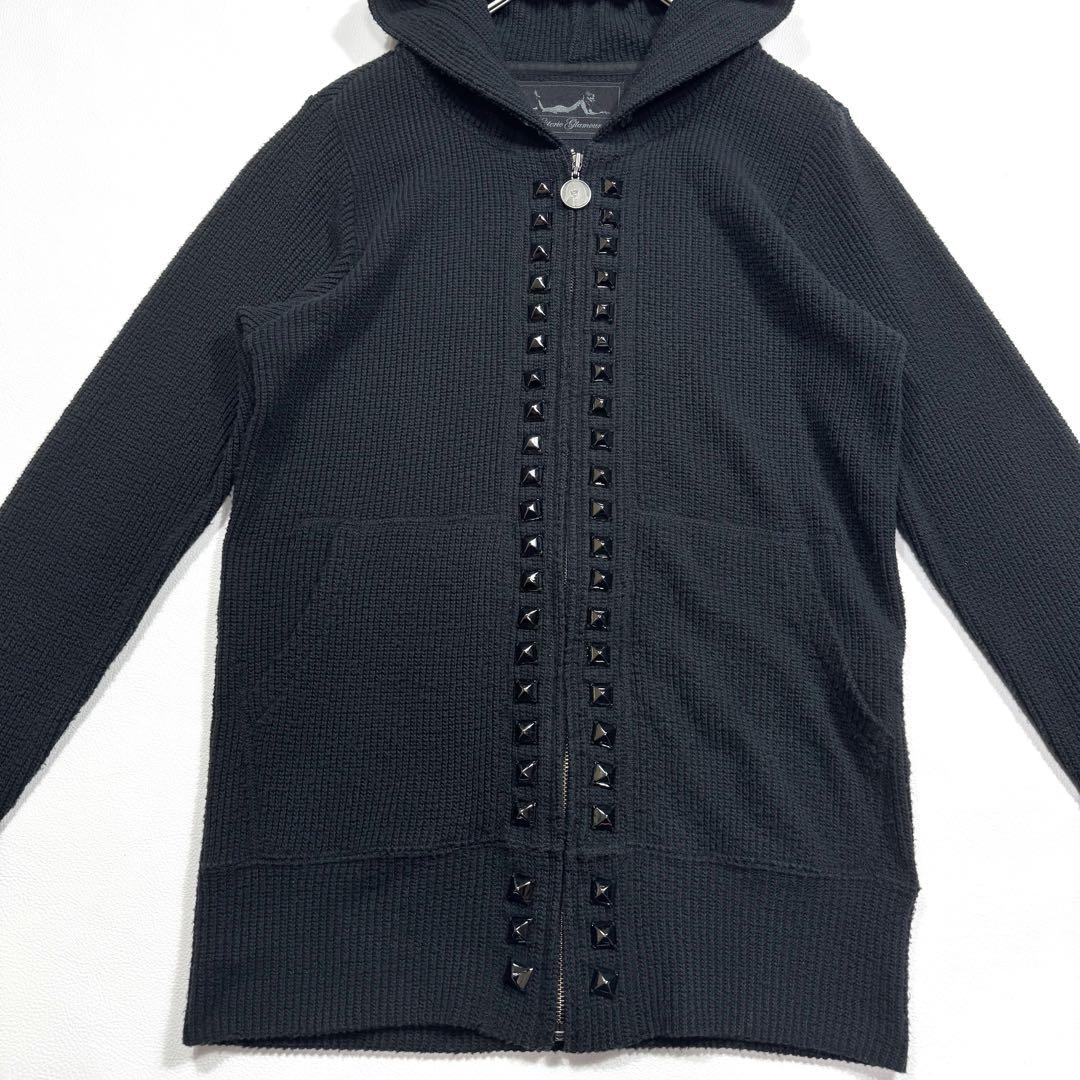 【希少】ヒステリックグラマー ニットパーカー スタッズ ヒスガール リブ Y2K