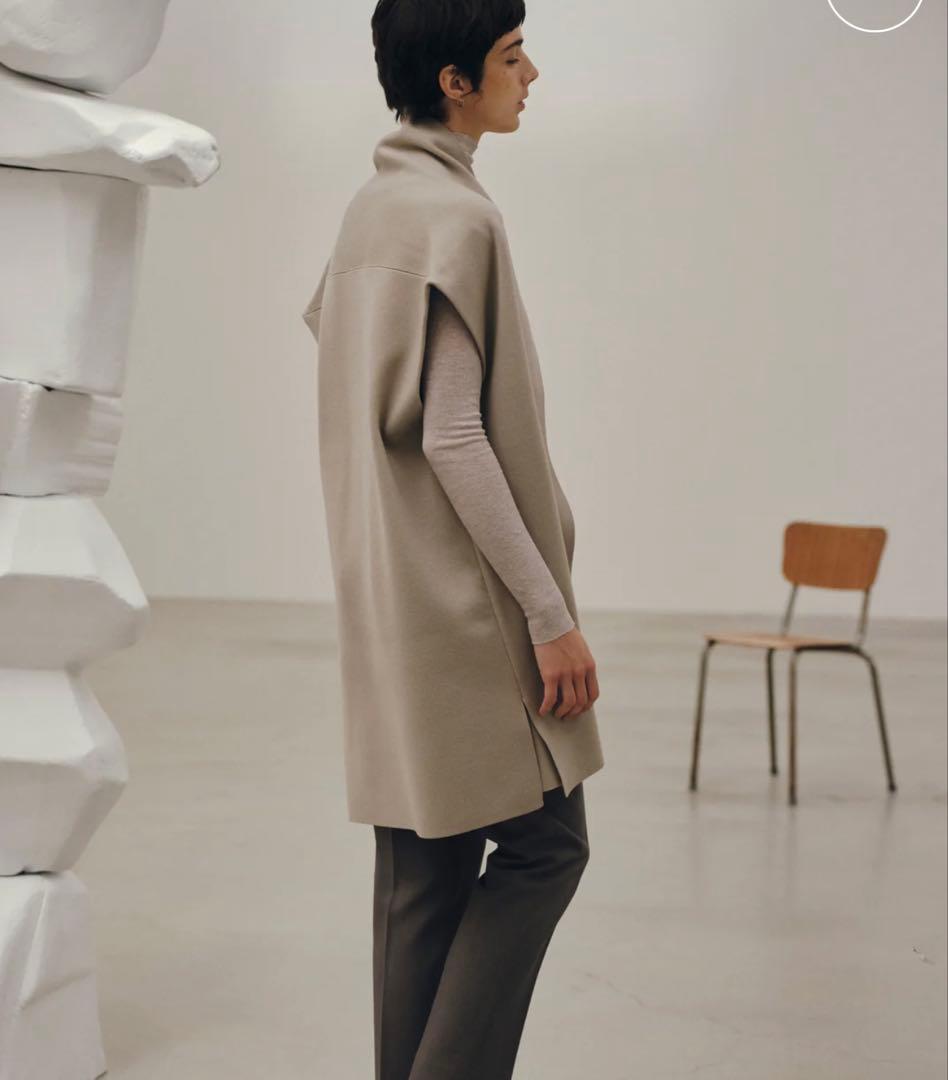 ソージュ soejuウール混ニットジレ グレージュ