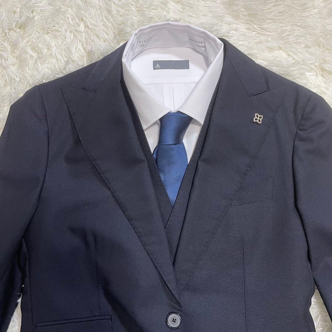 TAGLIATORE サルトリアーレ ネイビー ウール 3ピース スーツ 44