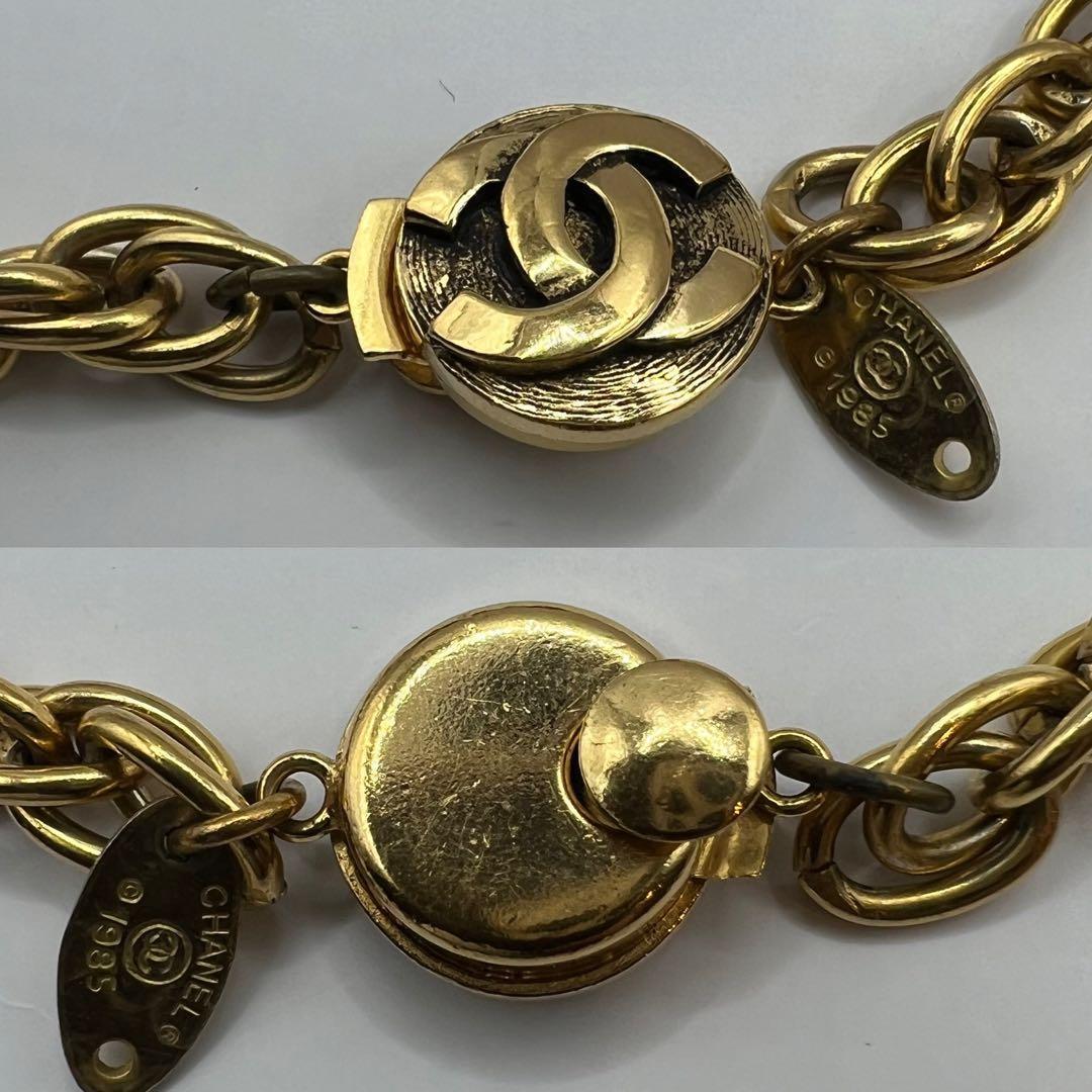 【極美品】シャネル ネックレス ココマーク グリポア ゴールド 1985