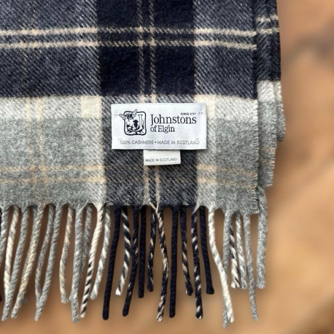 johnstons of elgin カシミアマフラー カシミヤ 100%