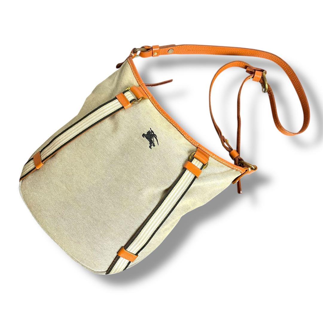 BURBERRY バーバリー　キャンバス　ショルダーバッグ　ホースロゴ