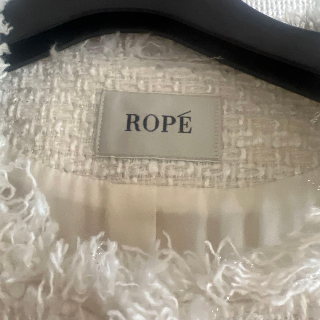 ROPÉ ミックスツイード ノーカラージレベスト
