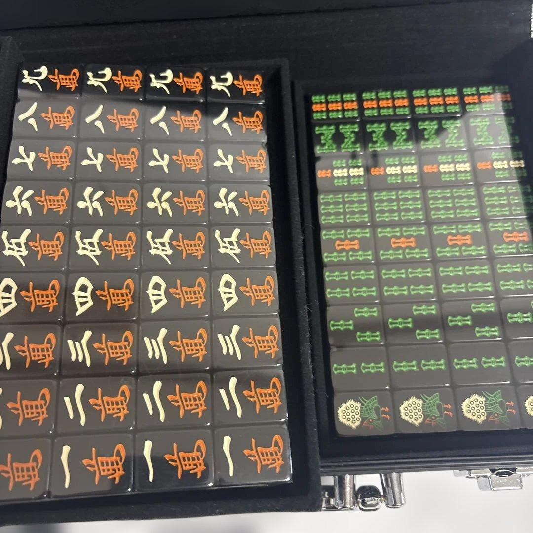 高級重量麻雀牌「般若」オールブラック　ダイヤ牌