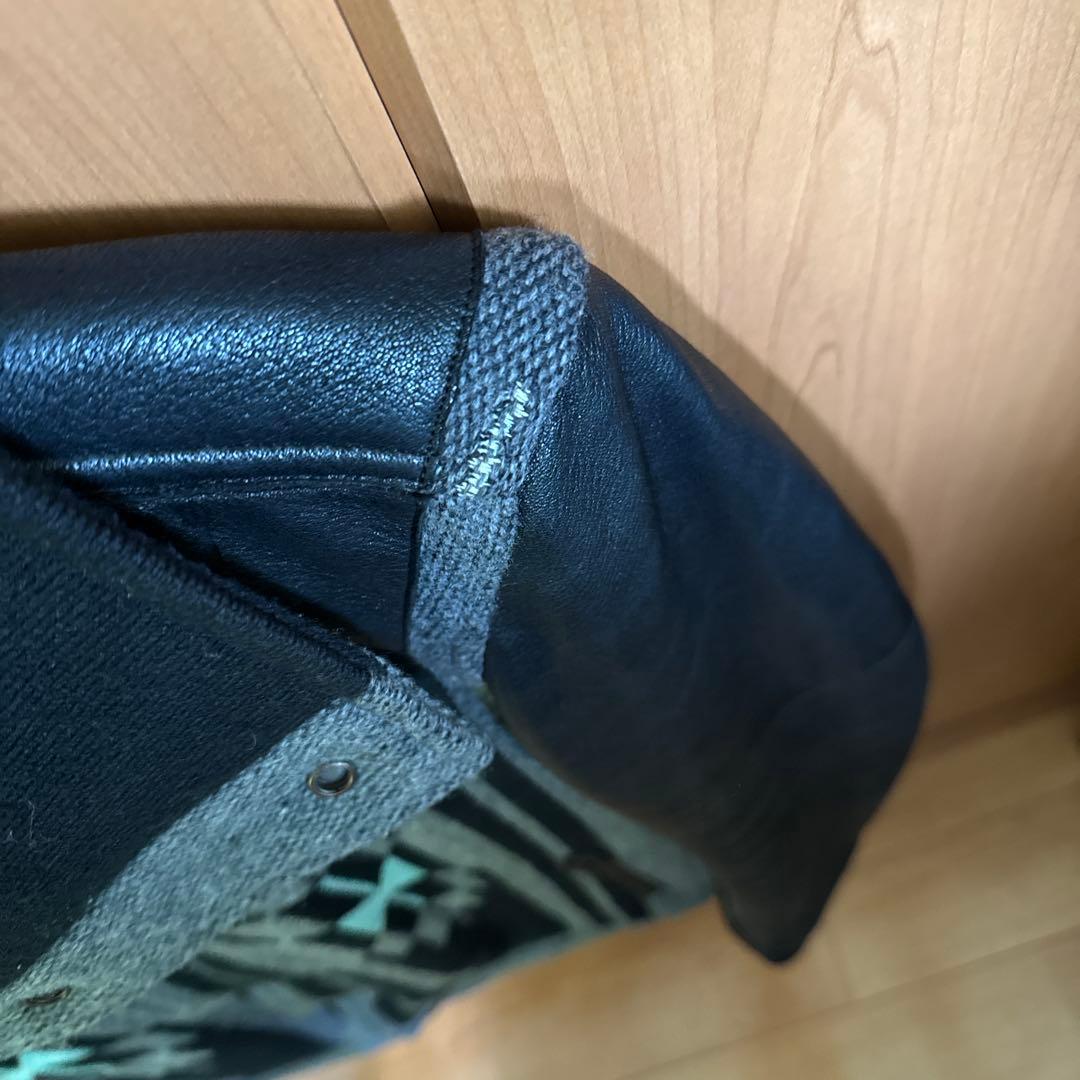 Ayuite ハイネック スタジャン 黒 チマヨ オルテガ ラムレザー