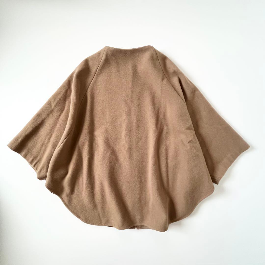 美品＊BEARDSLEY ウールポンチョコート　ビアズリーキャメル　近年モデル