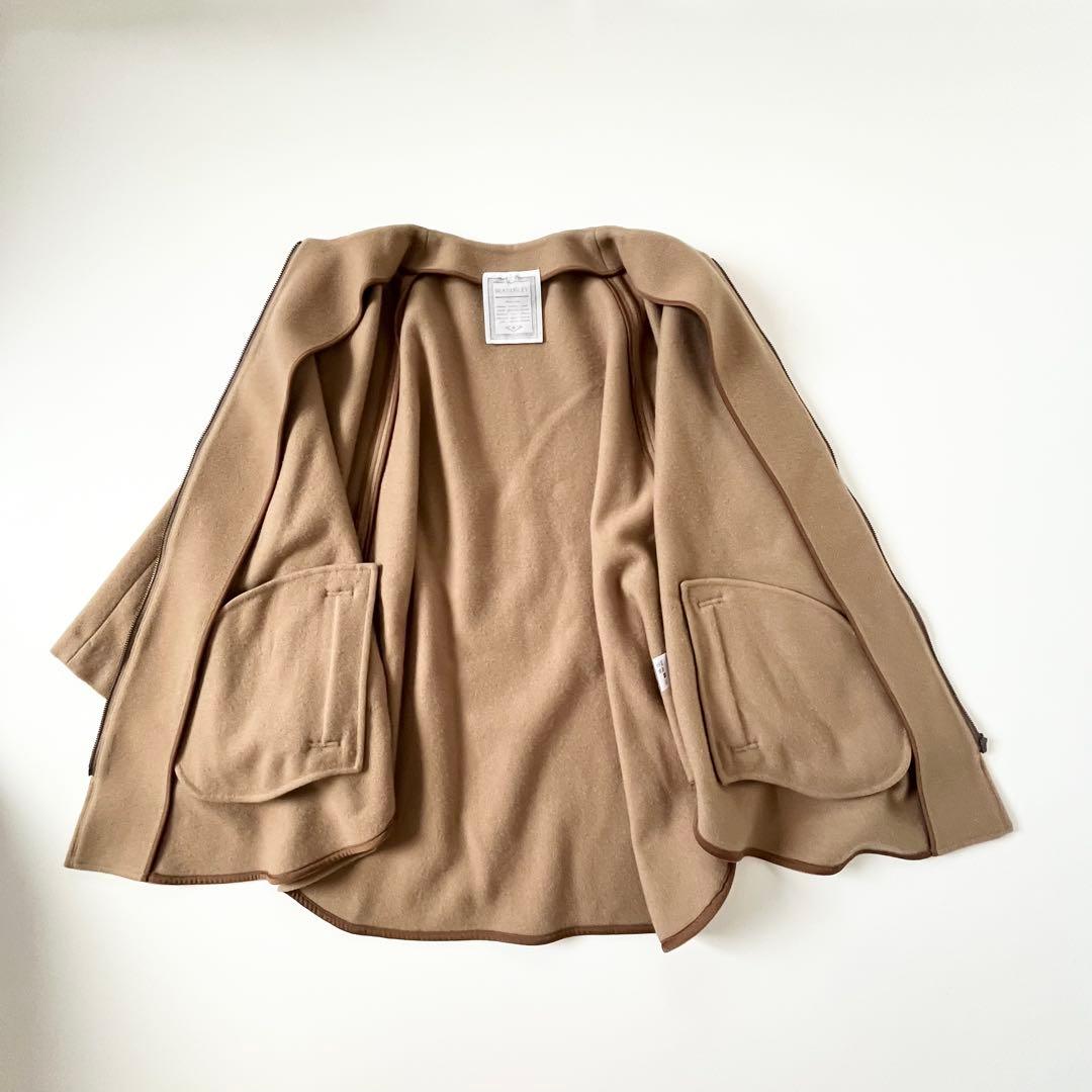 美品＊BEARDSLEY ウールポンチョコート　ビアズリーキャメル　近年モデル