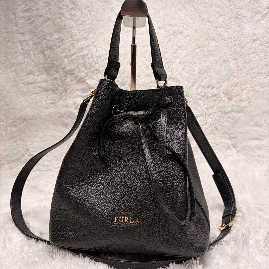 美品✨FURLA 2wayバック　ショルダーバッグ コスタンザ　ブラック