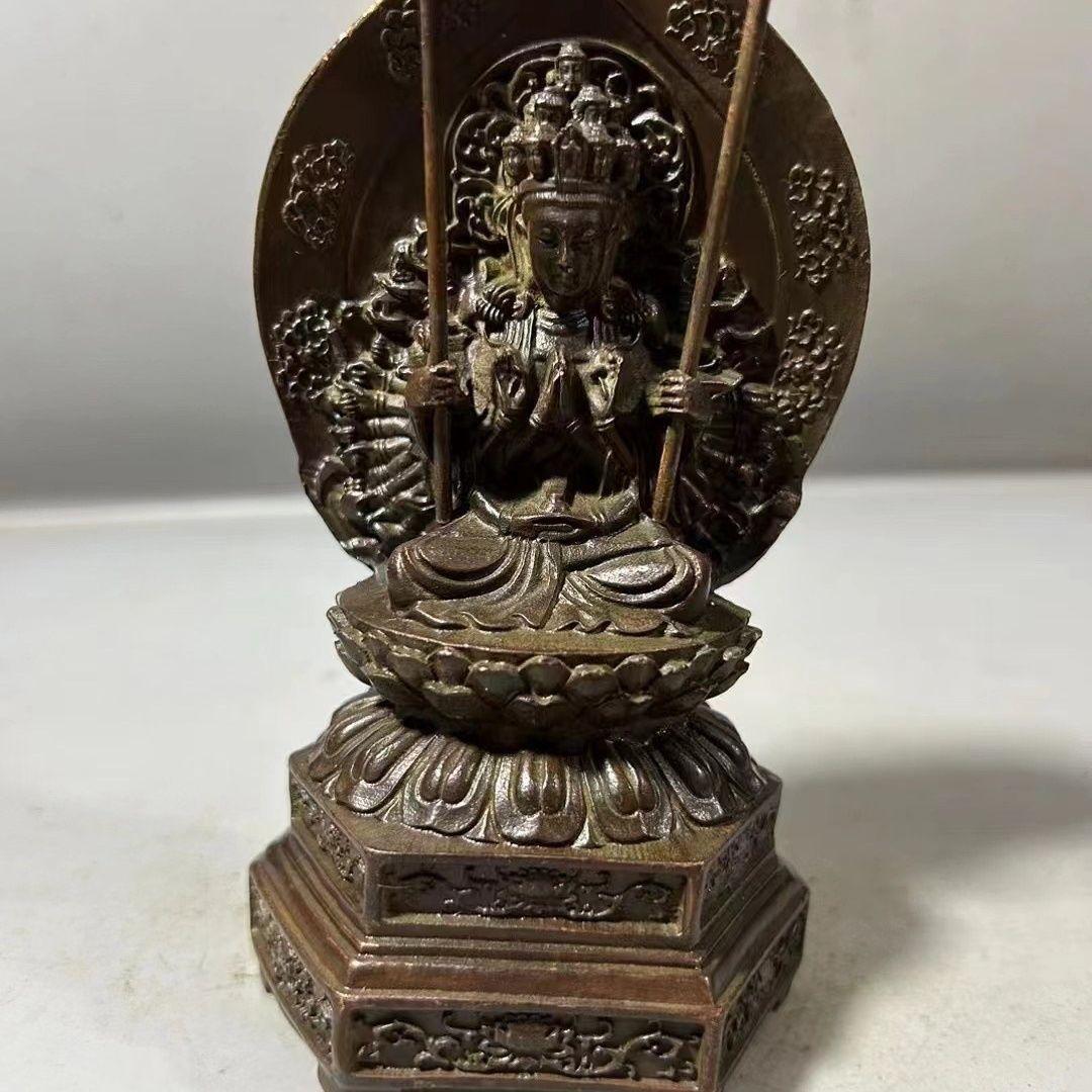 仏教美術 千手観音 銅製 仏像 彫刻 置物 開運 風水