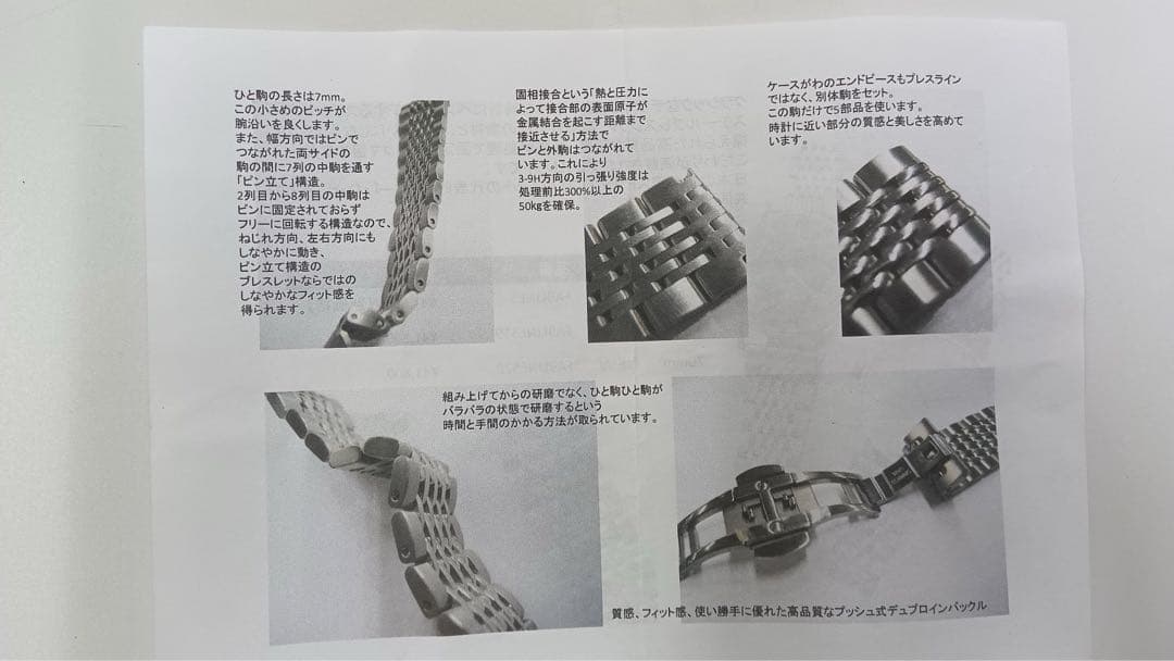 【2025年1月購入】ノモス他　メタルブレスレット　ラグ幅20mm　余りコマあり