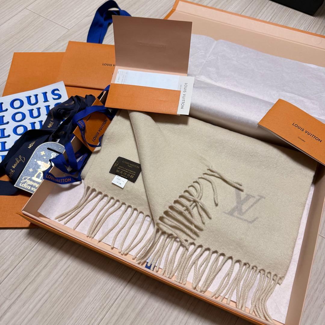 美品✨LV高級カシミヤマフラー❗️ヴィトンマフラー　カシミヤ　ヴィトン　マフラー