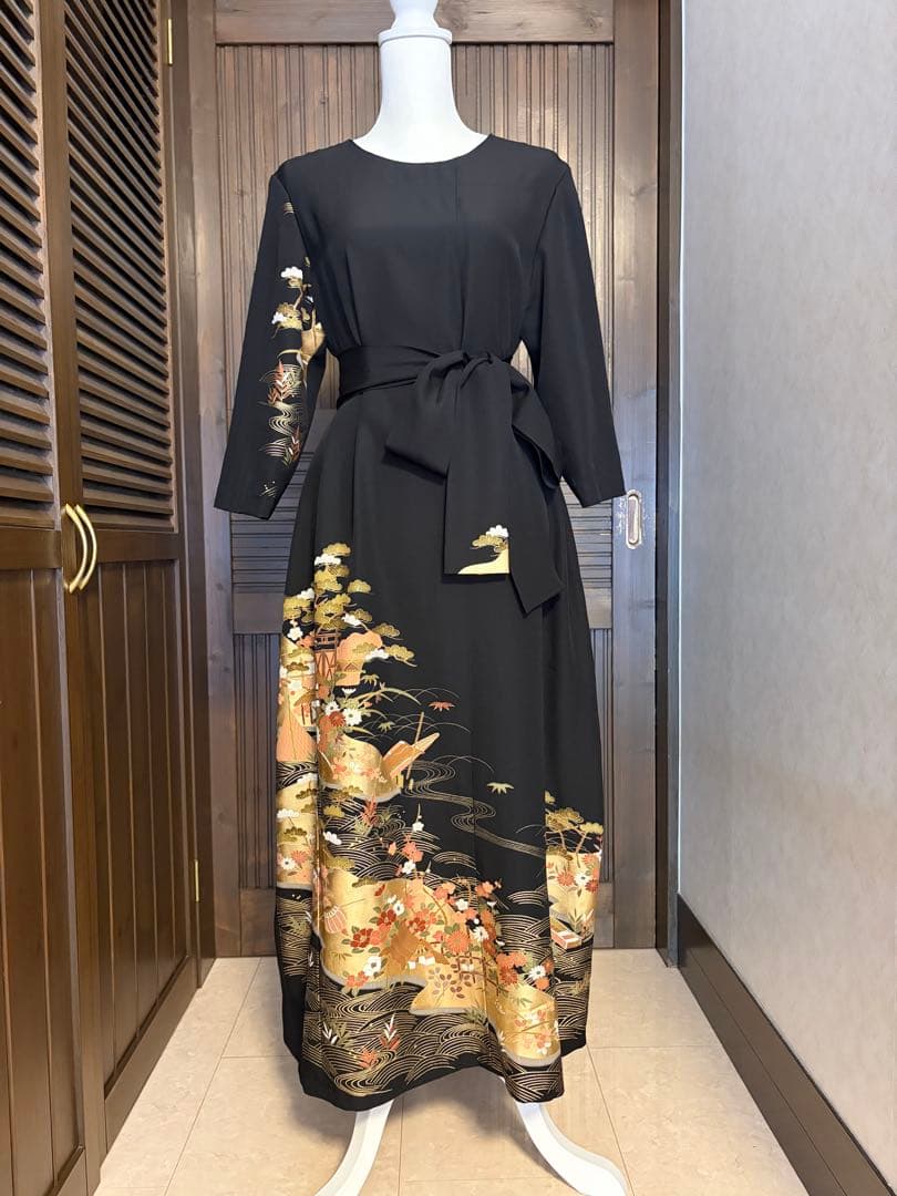 tani様確認画面☆ 着物リメイク　黒留袖　ロングワンピース