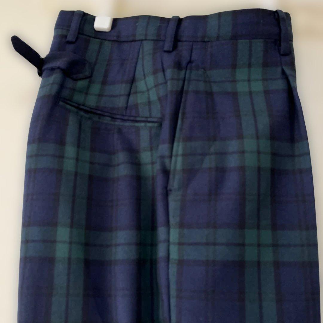 BEAMS BOY ポリエステル ウール シンチ バック スラックス　尾州ウール