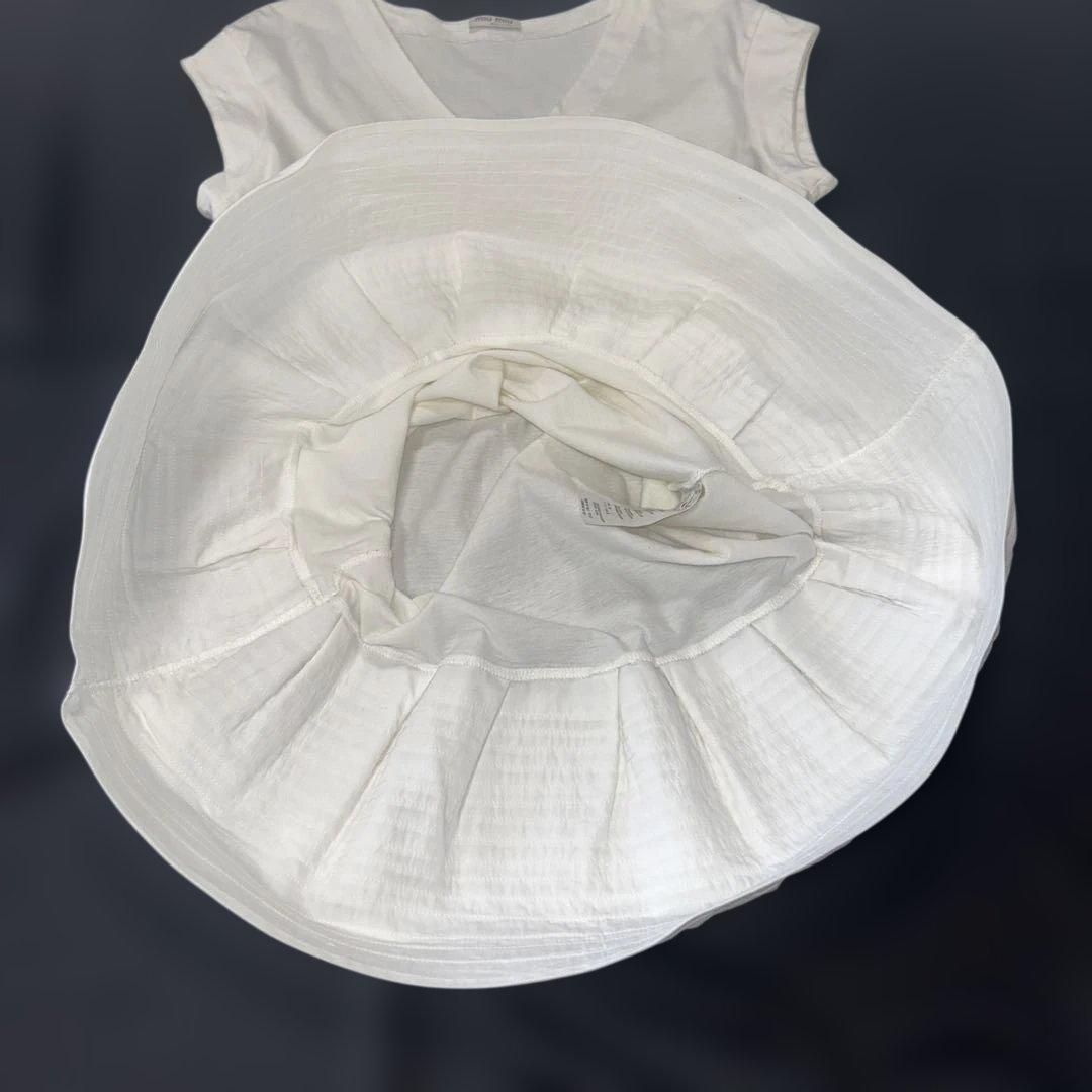 最終値下げ✨miumiu／Vネック フレンチスリーブ チュニック・ワンピース