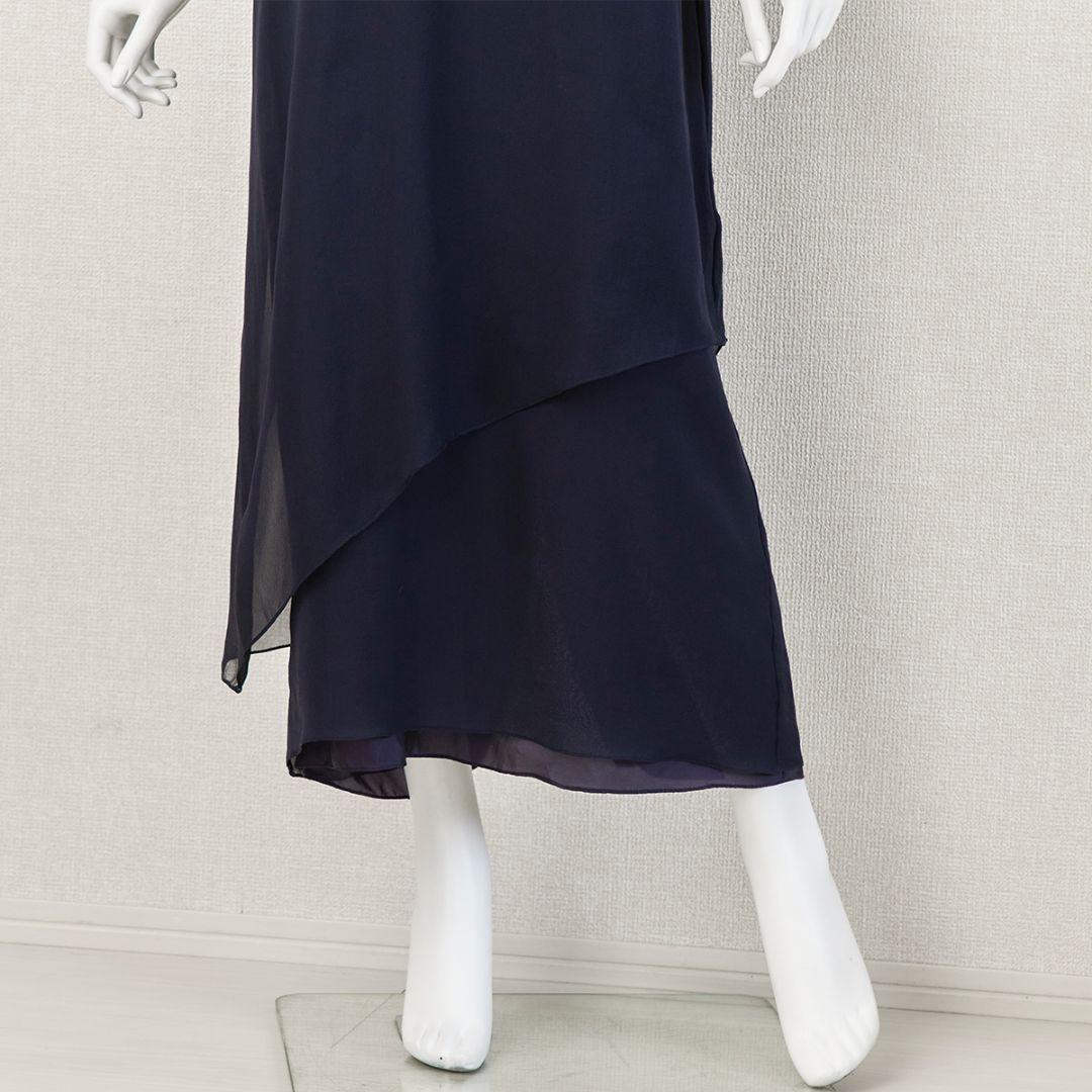 ◎当日発送可能【美品】ハナエモリ　11号相当　ネイビー　セレモニードレス　ロング