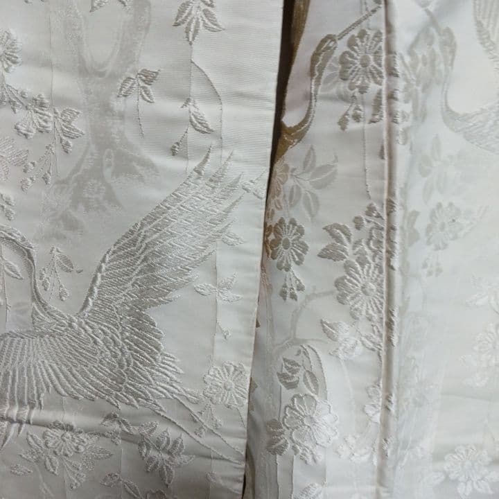 白無垢 唐織り 鶴に草花模様J