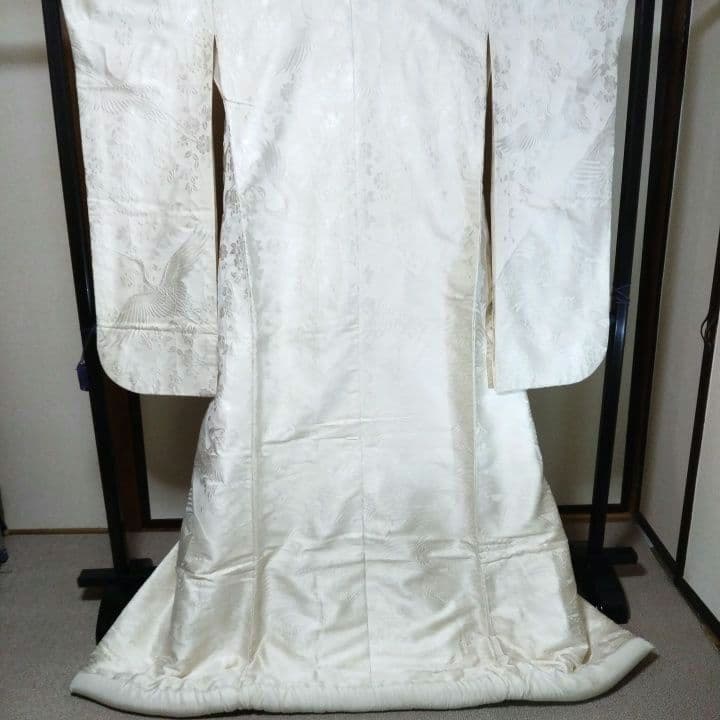 白無垢 唐織り 鶴に草花模様J