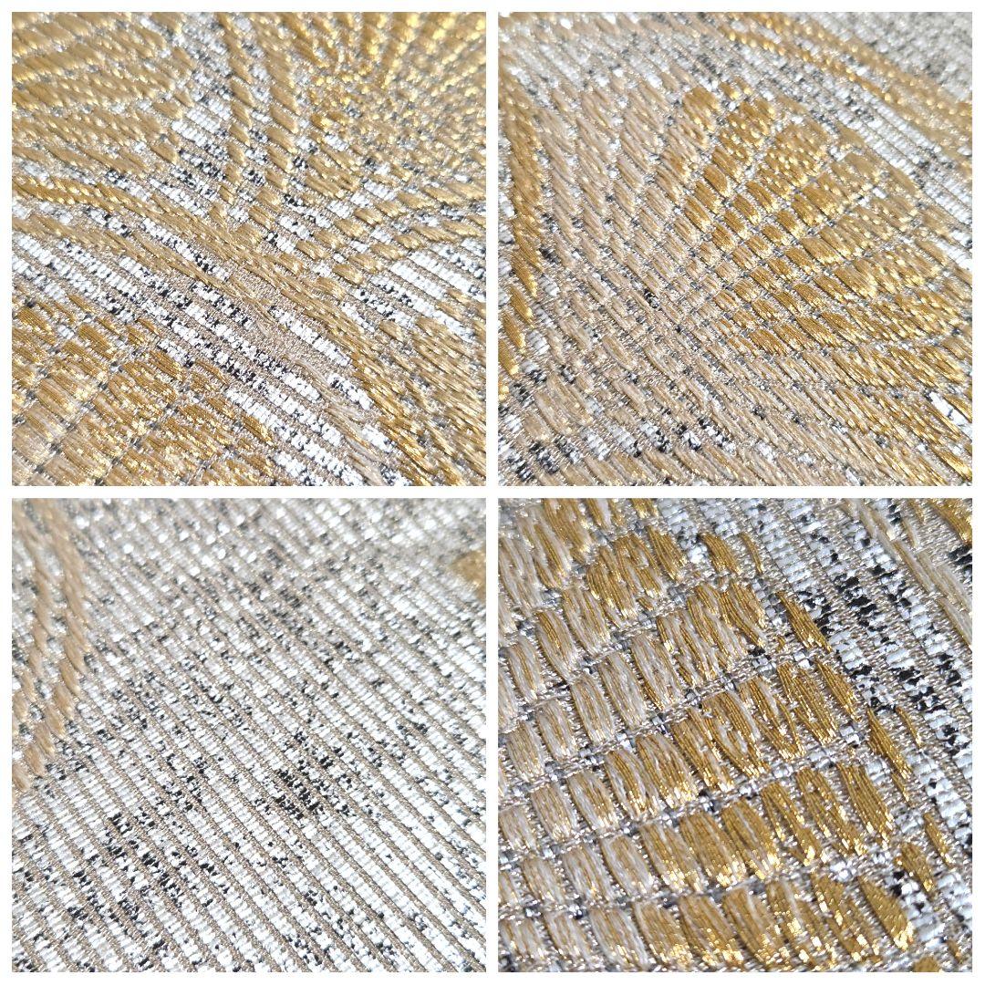 C 京の名工 染匠 越後屋通博 菊青海波 金銀糸 六通 正絹 フォーマルな袋帯