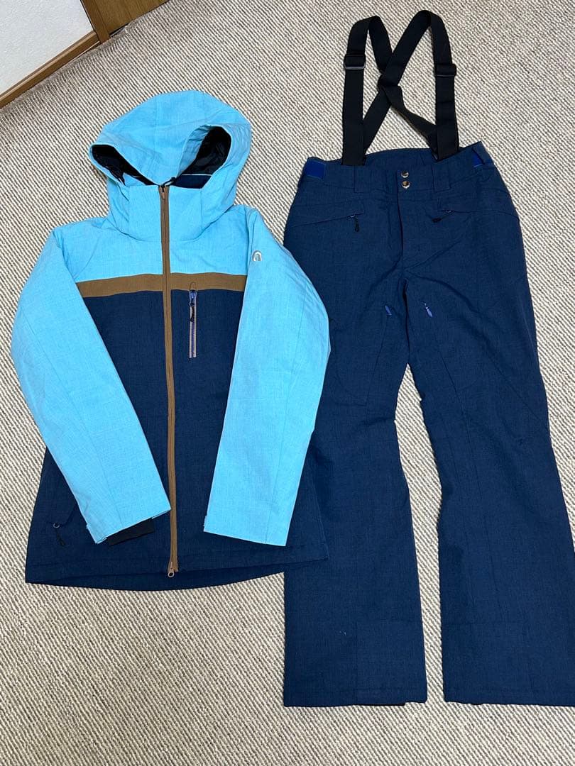 最終値下げ！レディース　スキー・スノボー　ウェアー　上下セット　Ｌ　紺色／水色