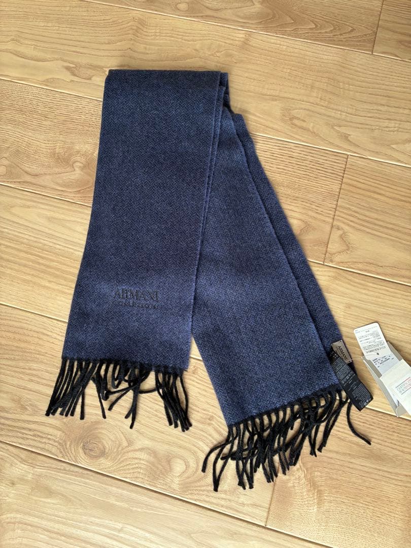 ARMANI COLLEZIONI ダークブルー マフラー