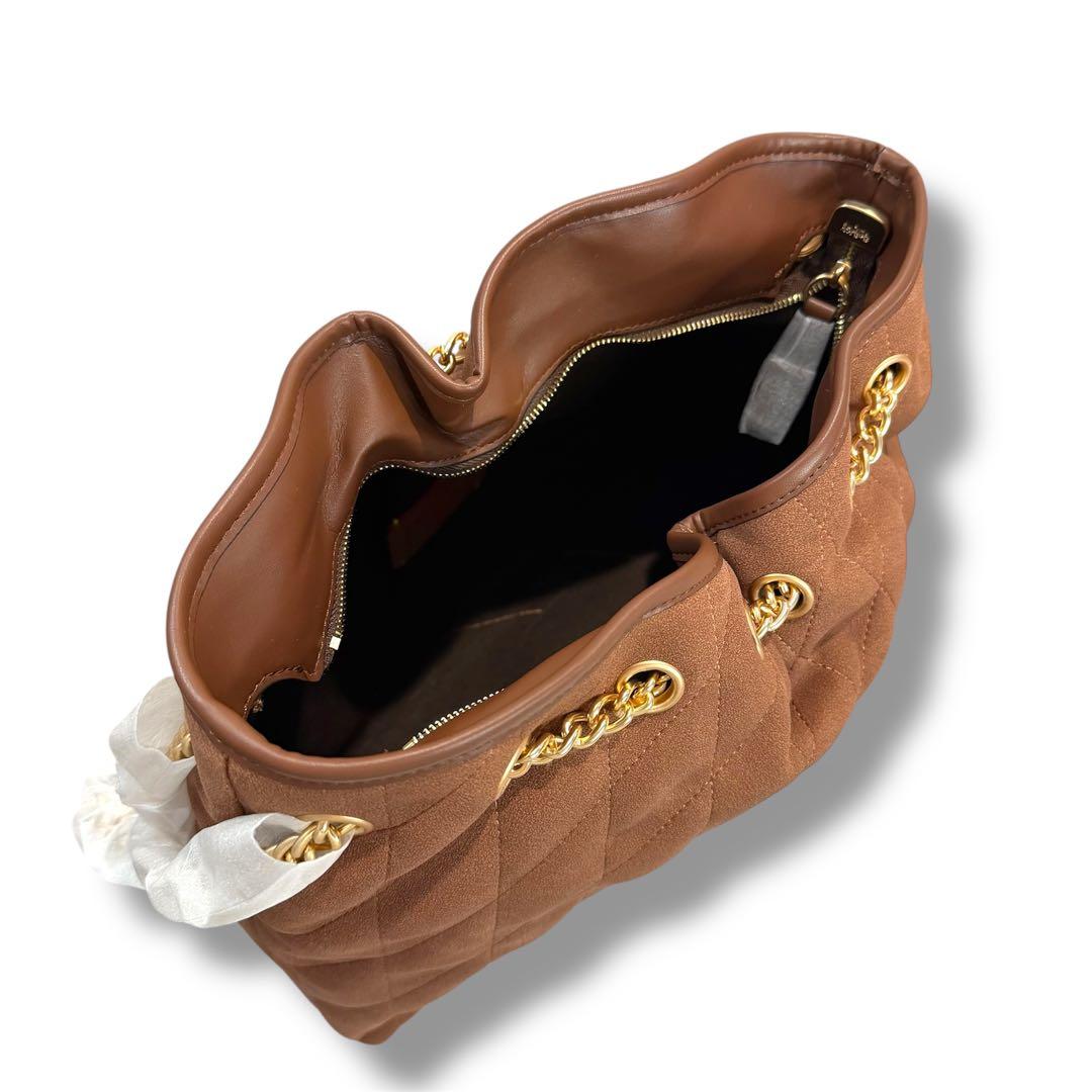 【新品タグ有】COACH コーチ エヴリン ブラウン キルティング CCZ80