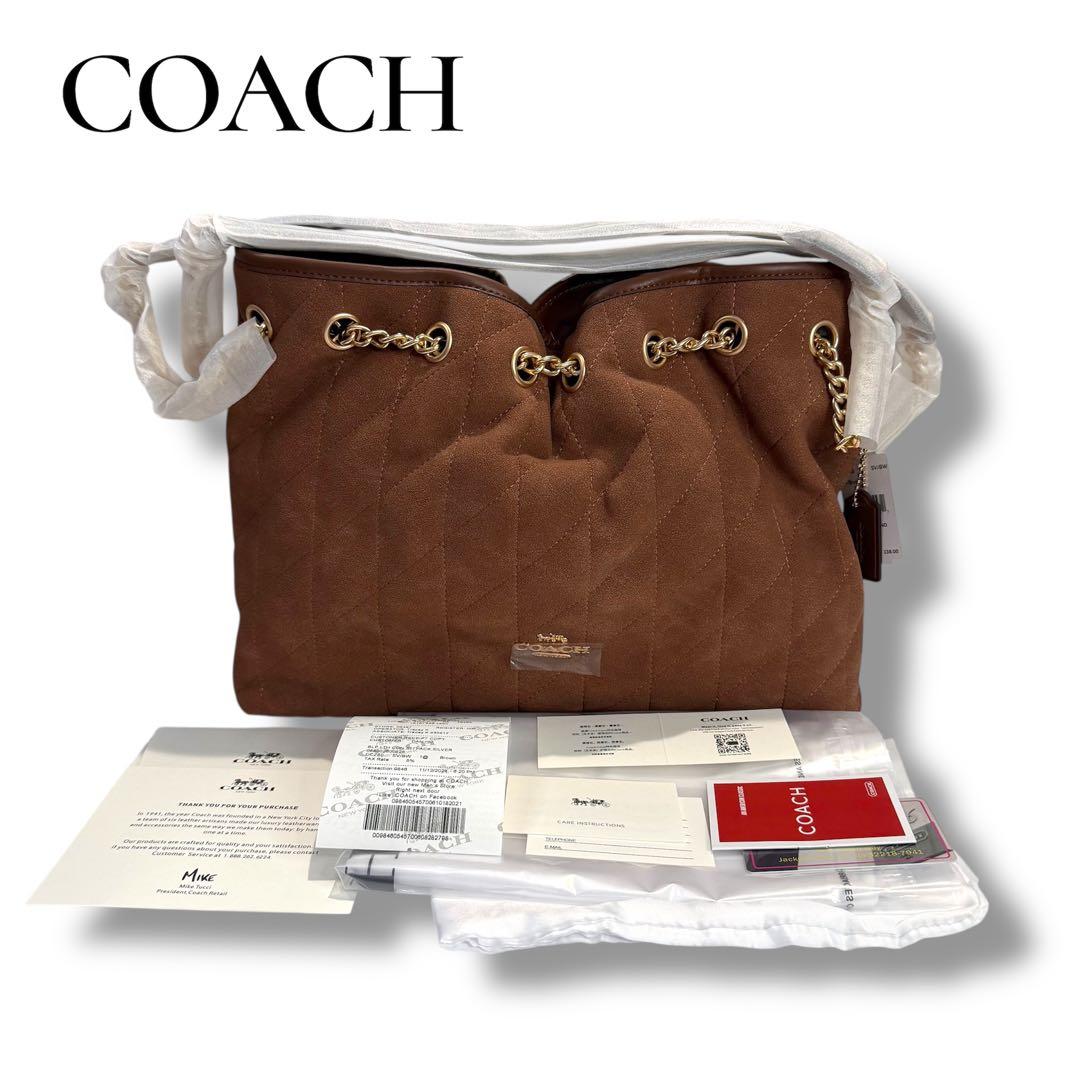 【新品タグ有】COACH コーチ エヴリン ブラウン キルティング CCZ80