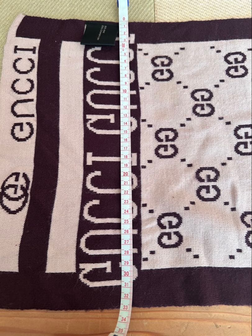 GUCCI マフラー ベージュ ブラウン ウール カシミヤ