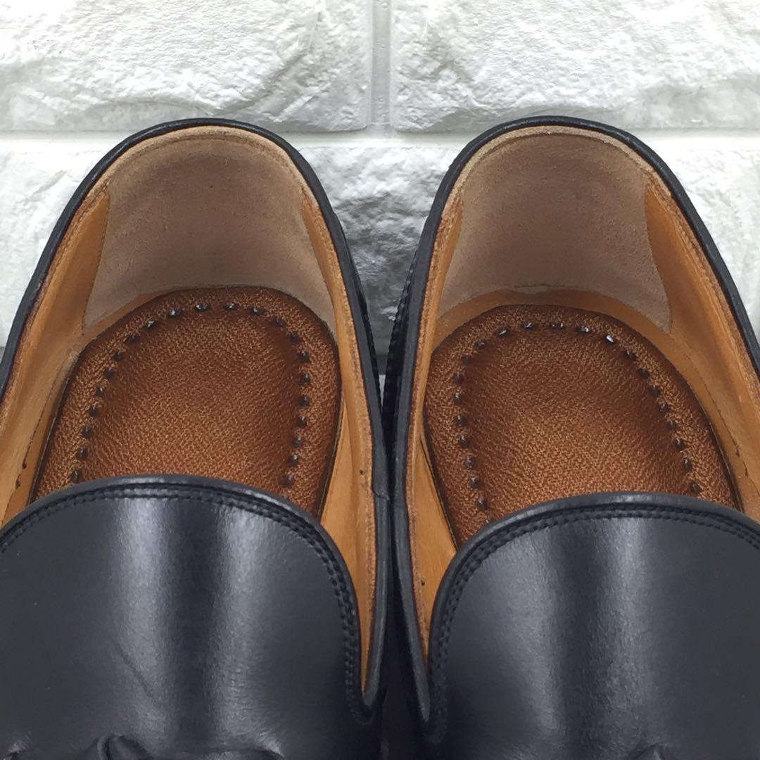 【美品】スコッチグレイン ウィングチップタッセルローファー 25.5cm 黒
