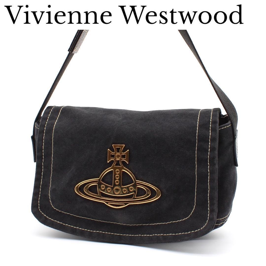 【美品】Vivienne Westwood フラップ デニム ショルダーバッグ