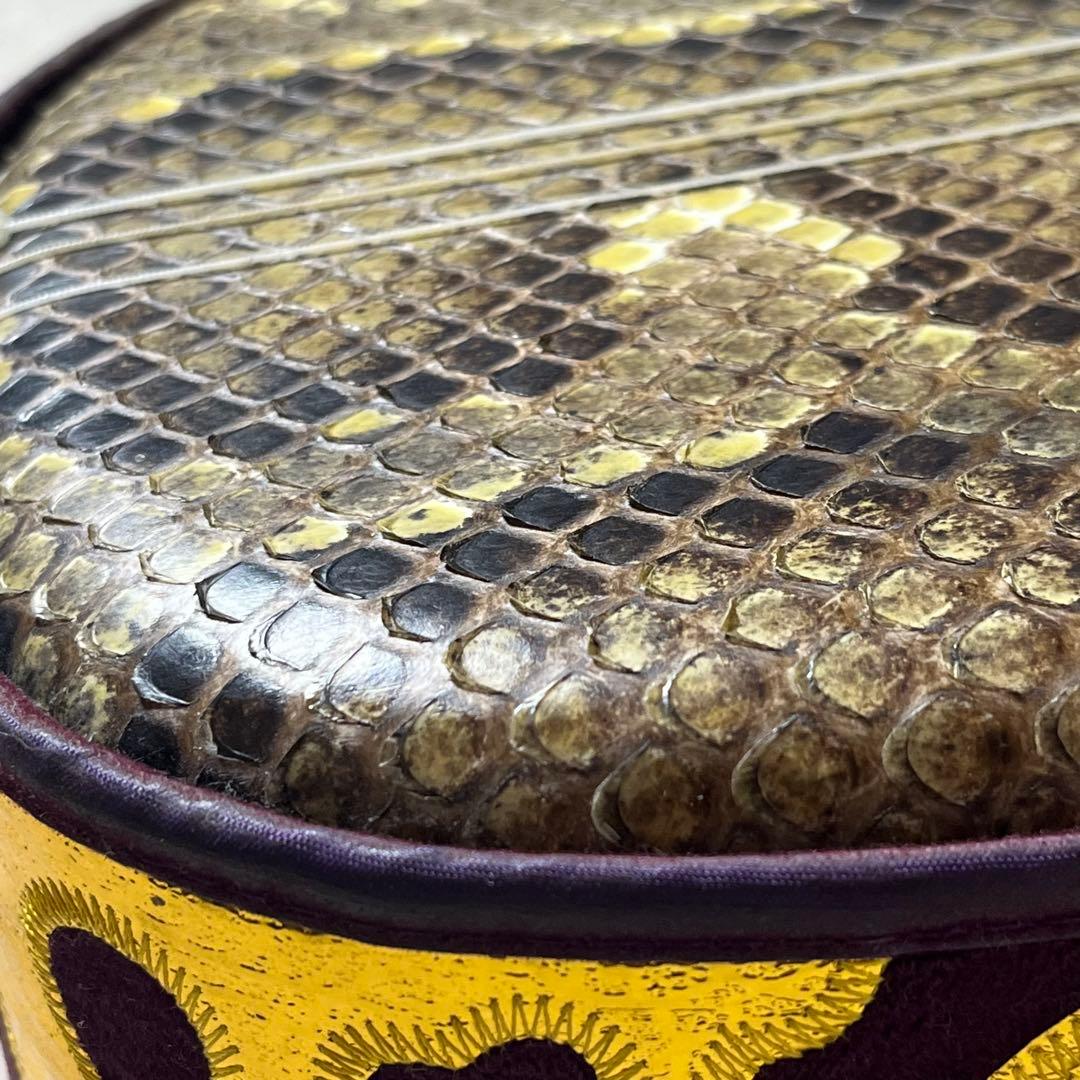 三線 本皮 強化張り 本革 蛇皮 蛇革 沖縄 三味線 琉球 ハードケース