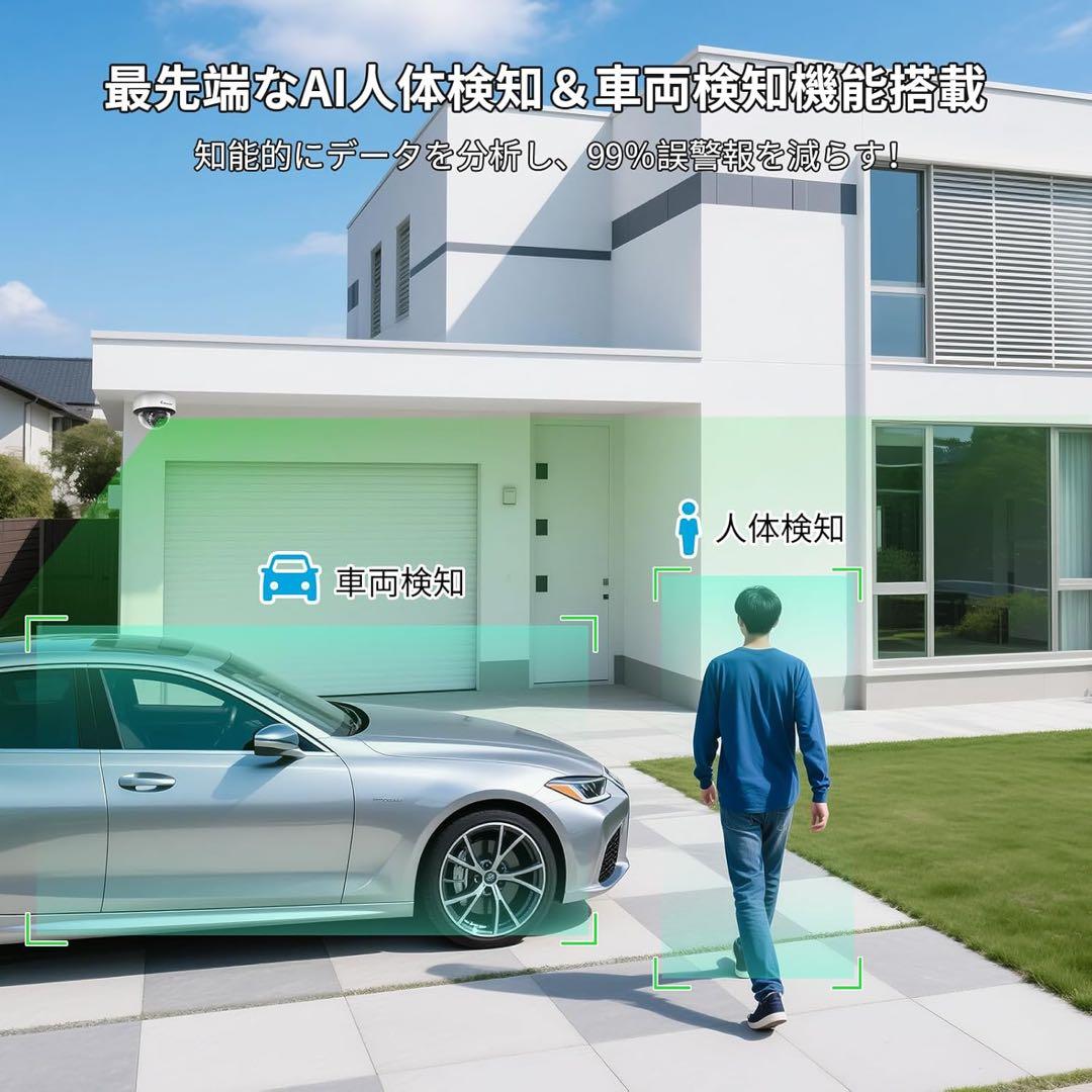 【大特価】JENNOV 防犯カメラ 屋外 poeドーム型防犯カメラ 500万画素