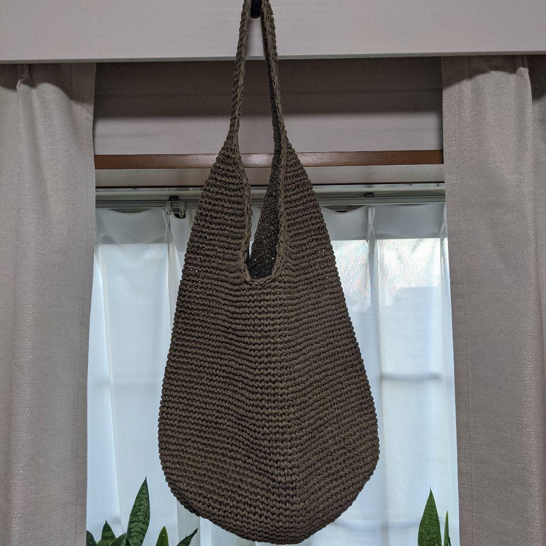 Aeta アエタ♡ SHOULDER : L ベージュ　ラフィアバッグ