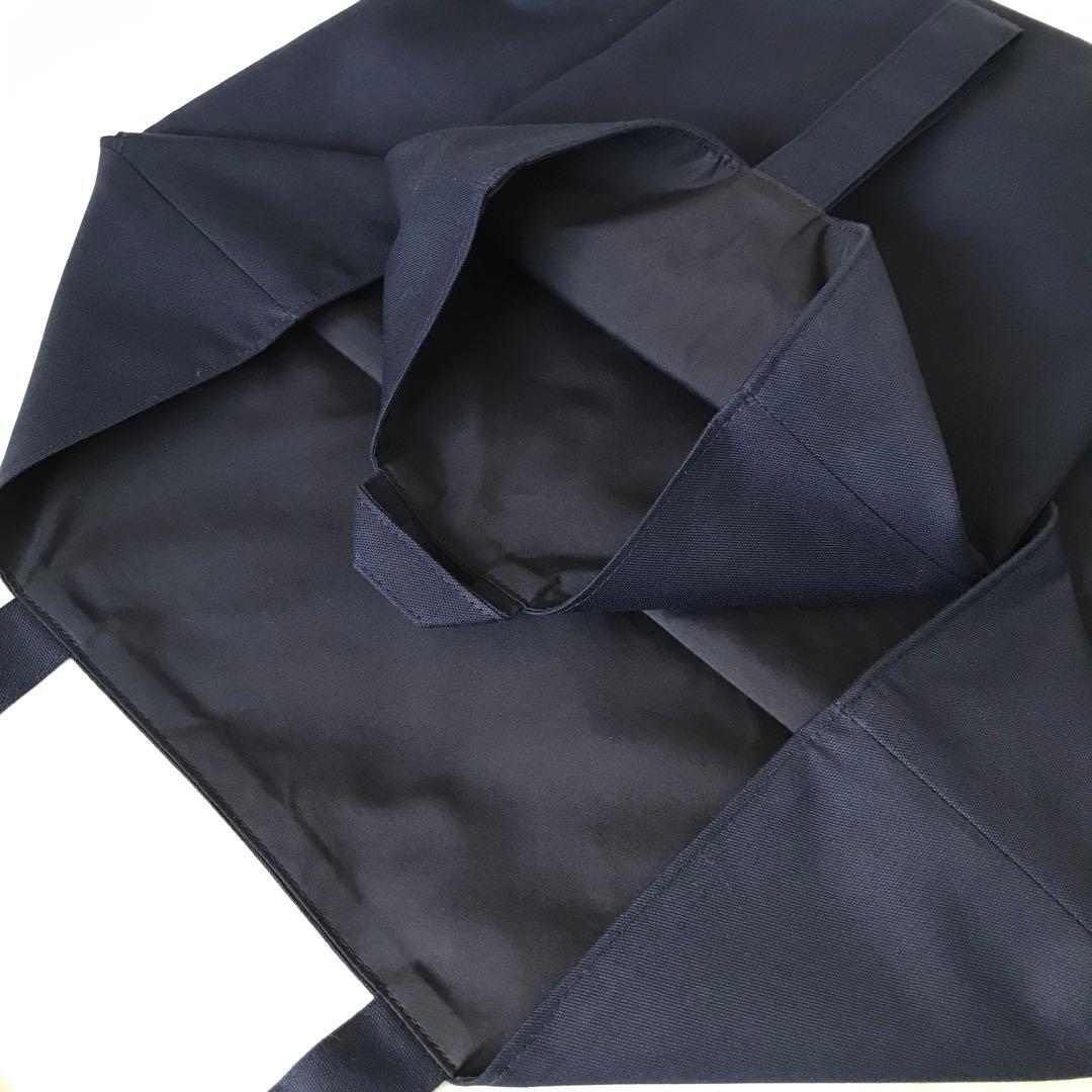 スカラップ　2点セット　手刺繍　リボン　レッスンバッグ　上履き入れ　紺　お受験